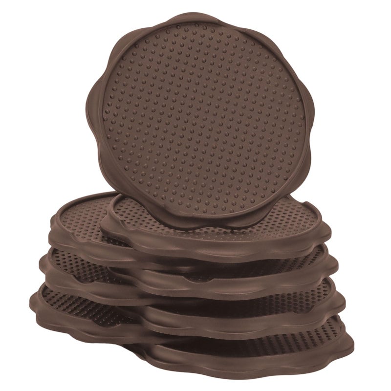COBARYEN Furniture Pads for Camping Chairs Anti-Sinking Outdoor Furniture Cups Chair Leg Protectors for Sand, Lawn or Soft Ground (8, Brown, 5.35 in) - Image 1
